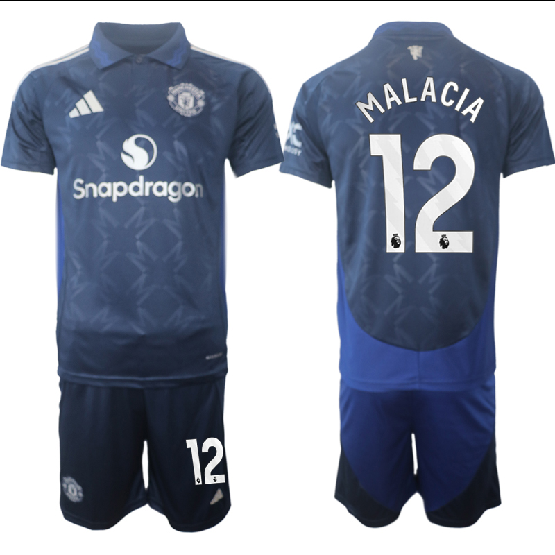 Men 2024-2025 Club Manchester United away blue #12 Soccer Jersey->->Soccer Club Jersey